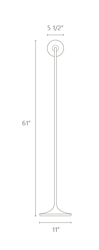 MirorLab floor lamp specifications diagram