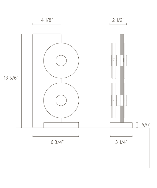 Overture table lamp specifications diagram