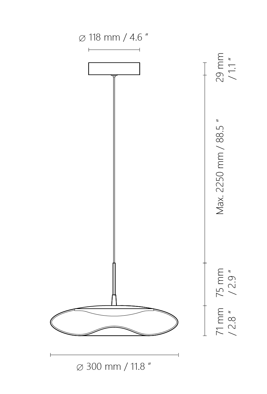 MirorLab floor lamp specifications diagram