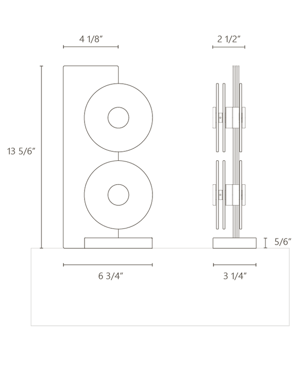 Overture table lamp specifications diagram