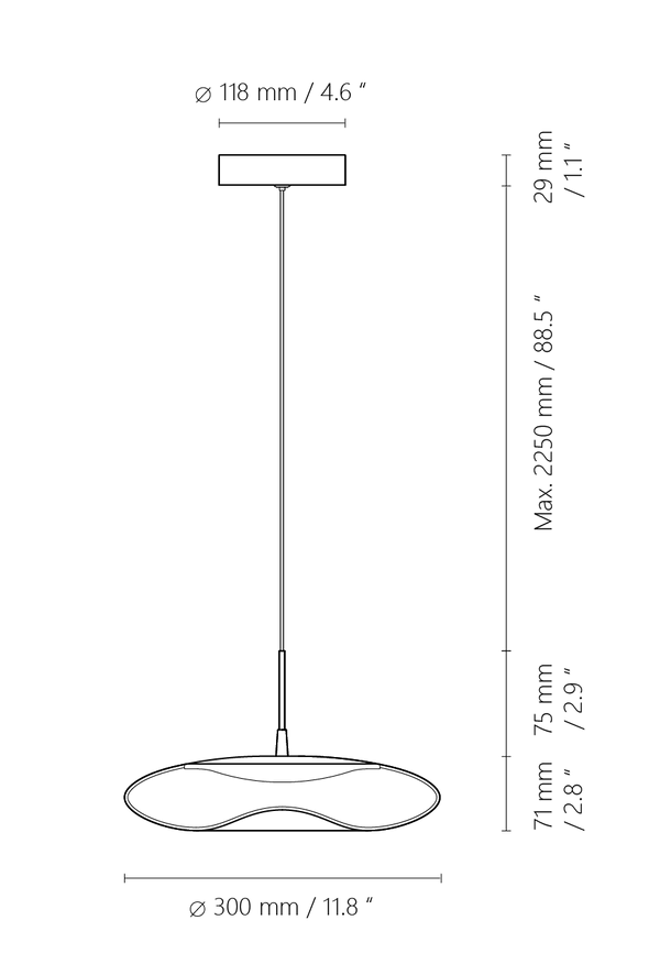 Cosmos Pendant Lamp specifications diagram
